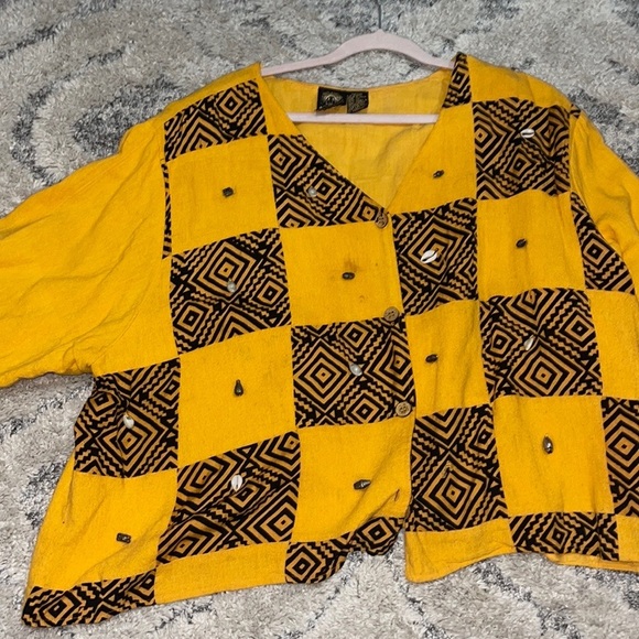 Tbeautoful tribal beaded/Shell Button Cardigan Shirt - Picture 3 of 16